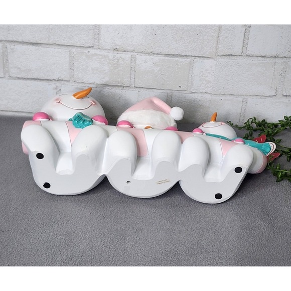 Snowmen With Pink Candy Cane Figure Snowman Resin Christmas Decor 14.5" NEW - Picture 10 of 10